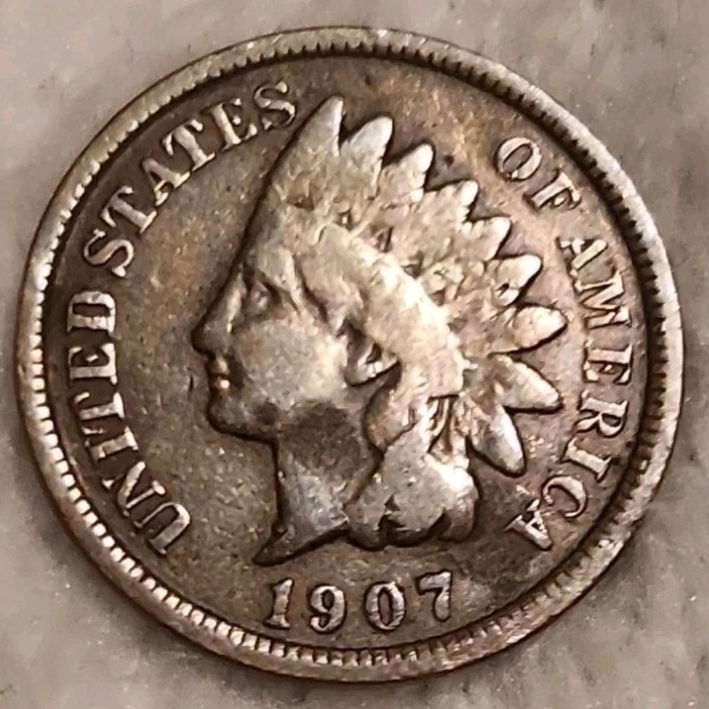 Silver and Brown Indian Head Penny 1907